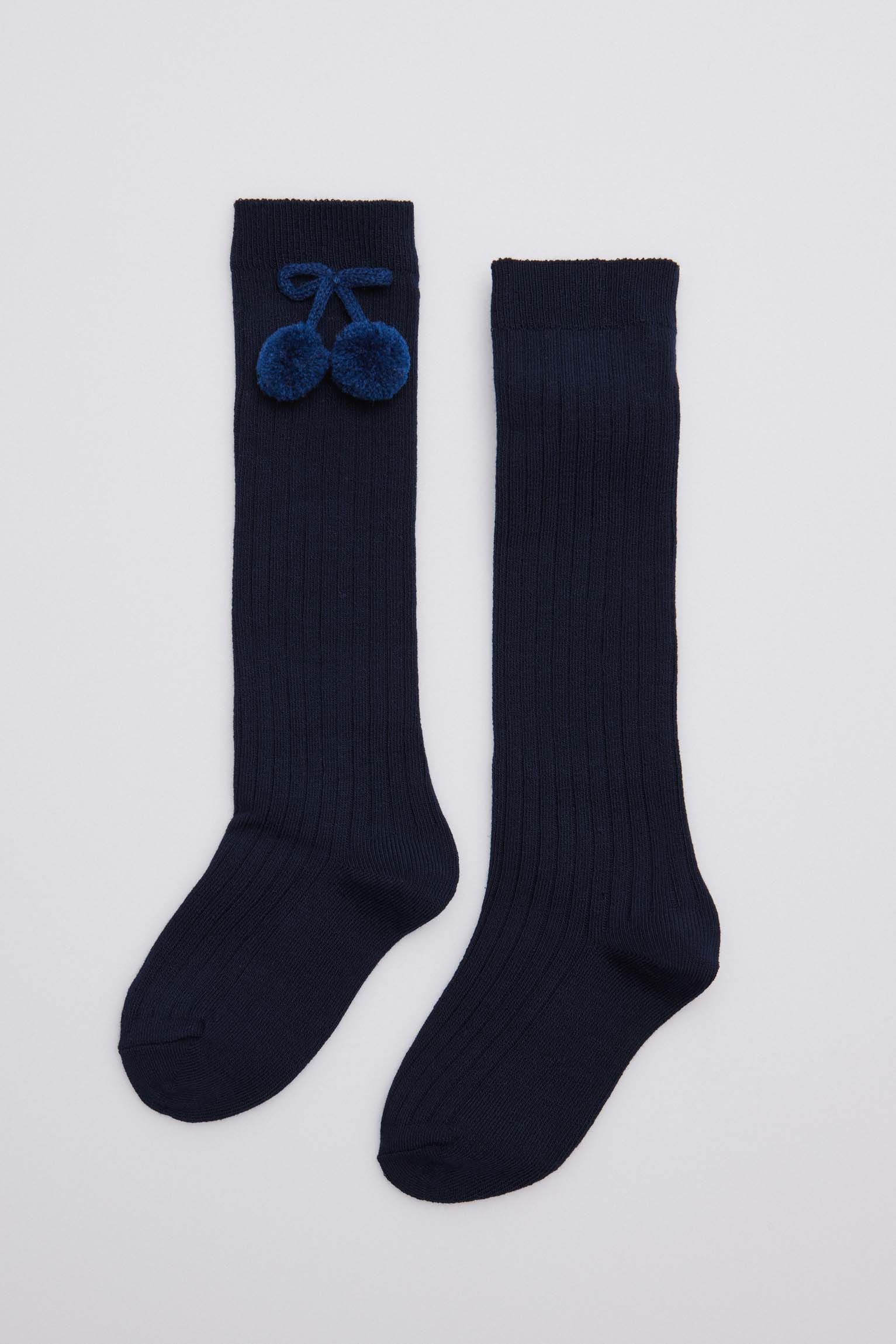 Calcetines largos pompones marino