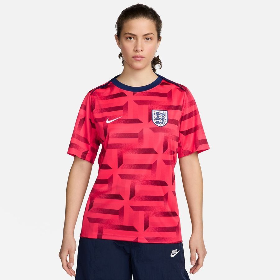 Inglaterra Camiseta de entrenamiento Dri-FIT Academy Pro Antes del partido - Sirena roja/Vacío azul/Blanco