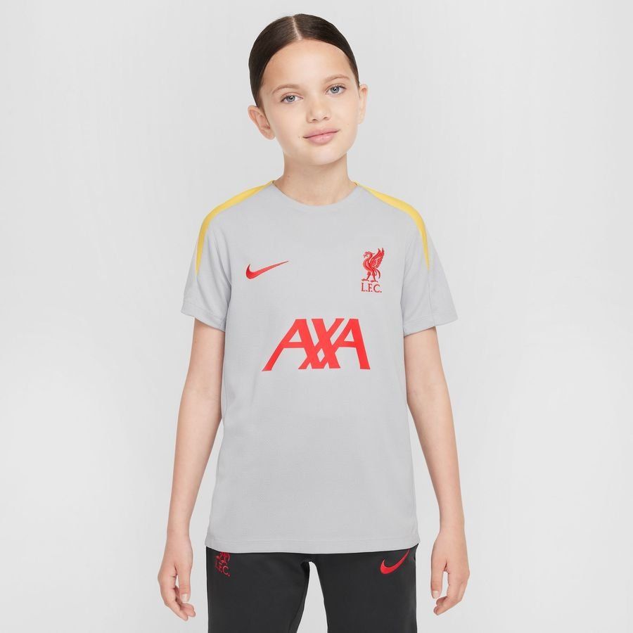 Liverpool Camiseta de entrenamiento Dri-FIT Strike 3ª - Gris ahumado/Amarillo cromado/Global Red Niños