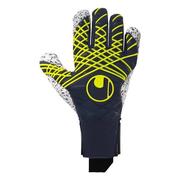Uhlsport Guantes de portero Prediction Supergrip+ HN - Marina/Blanco/Amarillo fluo