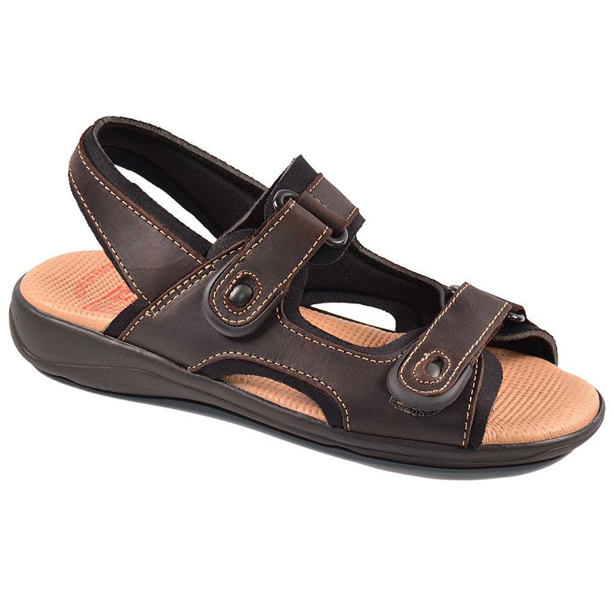 10 DUENDY SANDALIA Hombre en Piel. Velcro. Piso flexible