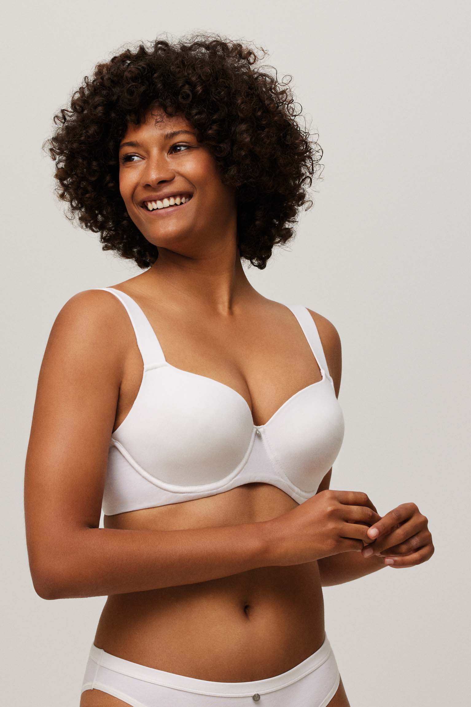 Sujetador con aro con relleno tirantes anchos blanco