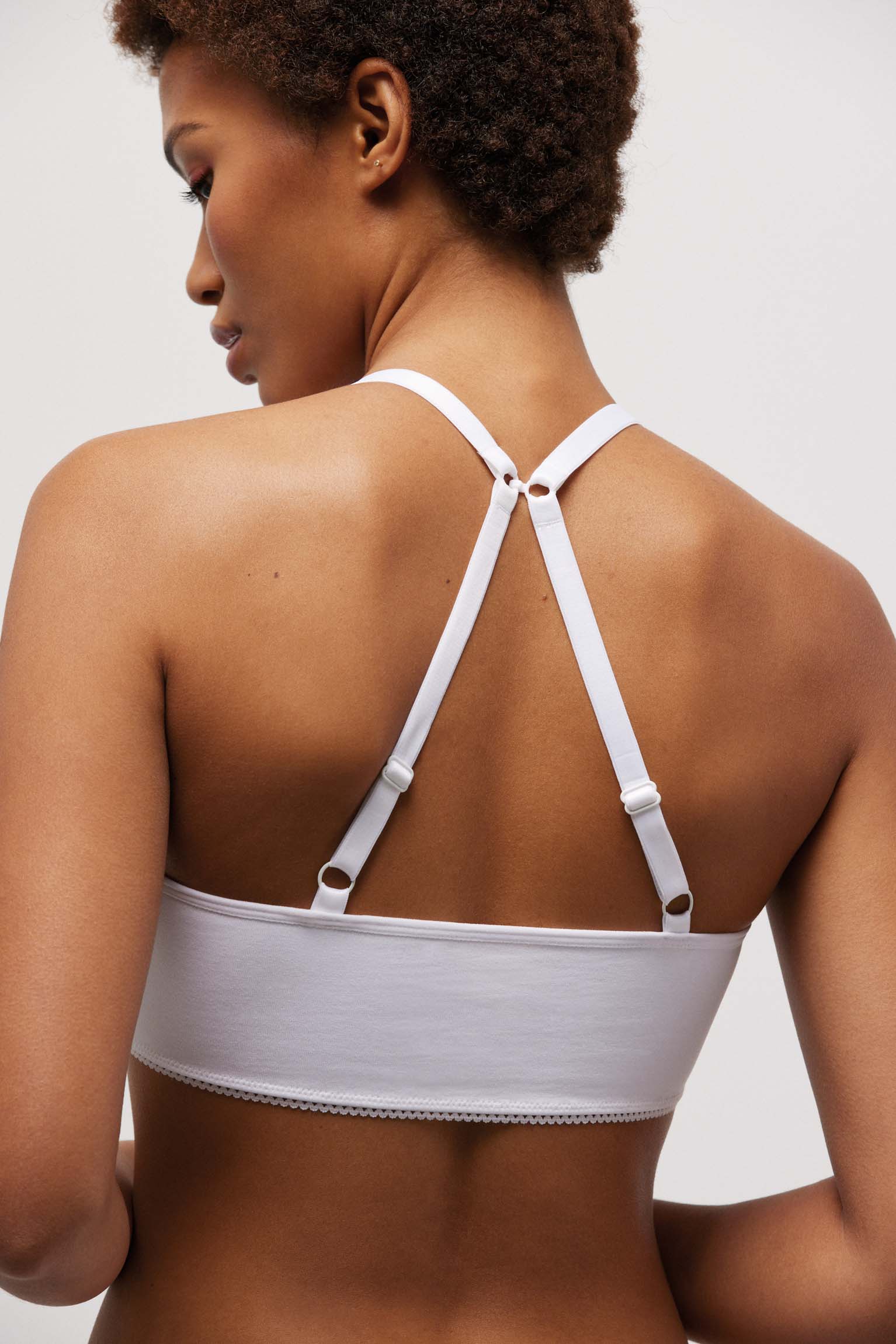 Sujetador sin aro sin relleno algodón orgánico blanco