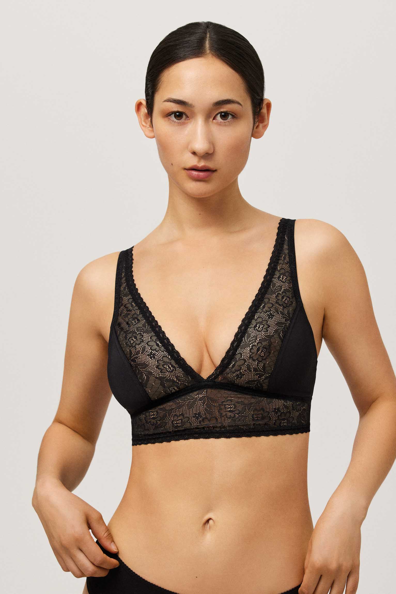 Bralette sin aro sin relleno negro