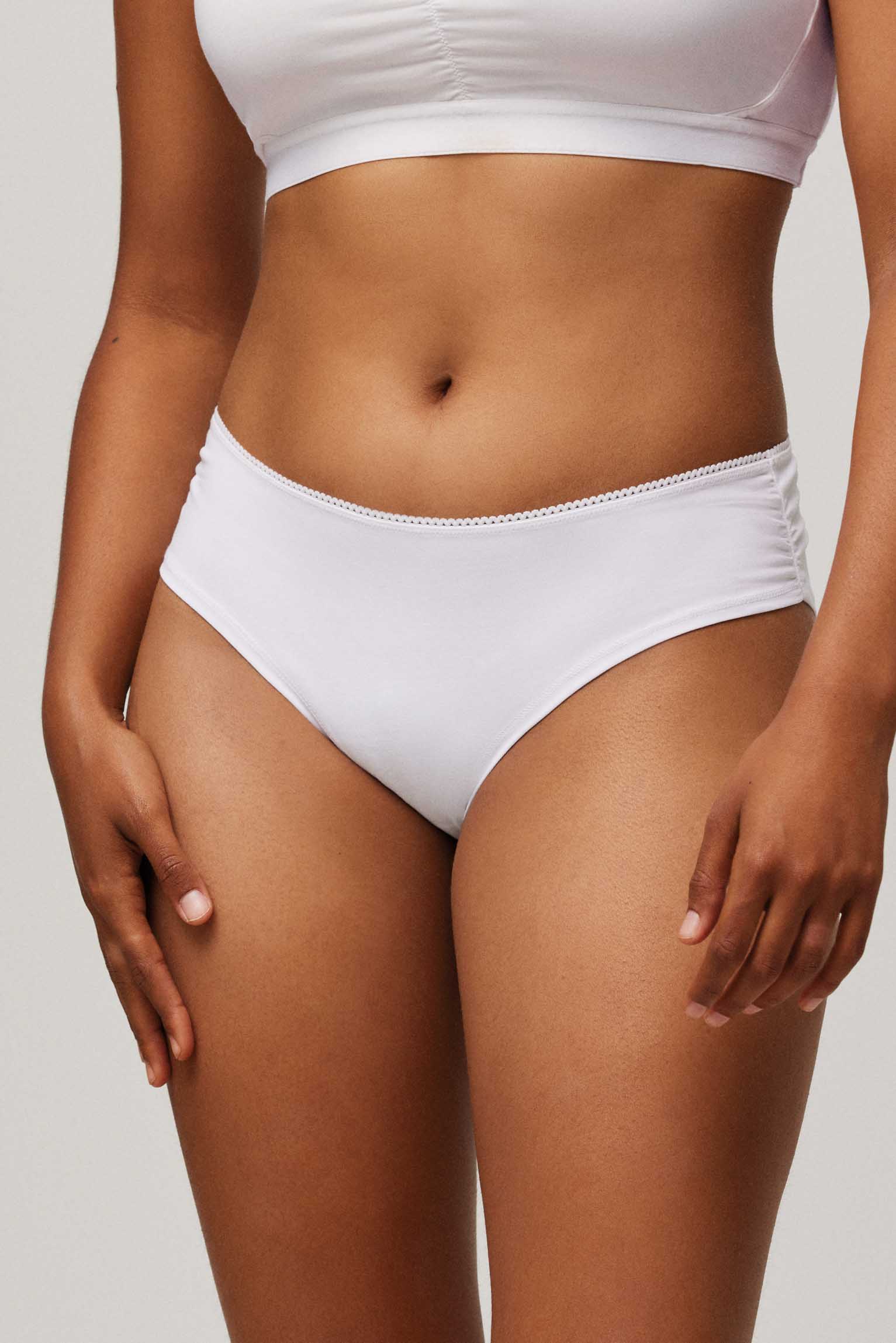 Braga midi algodón orgánico blanca