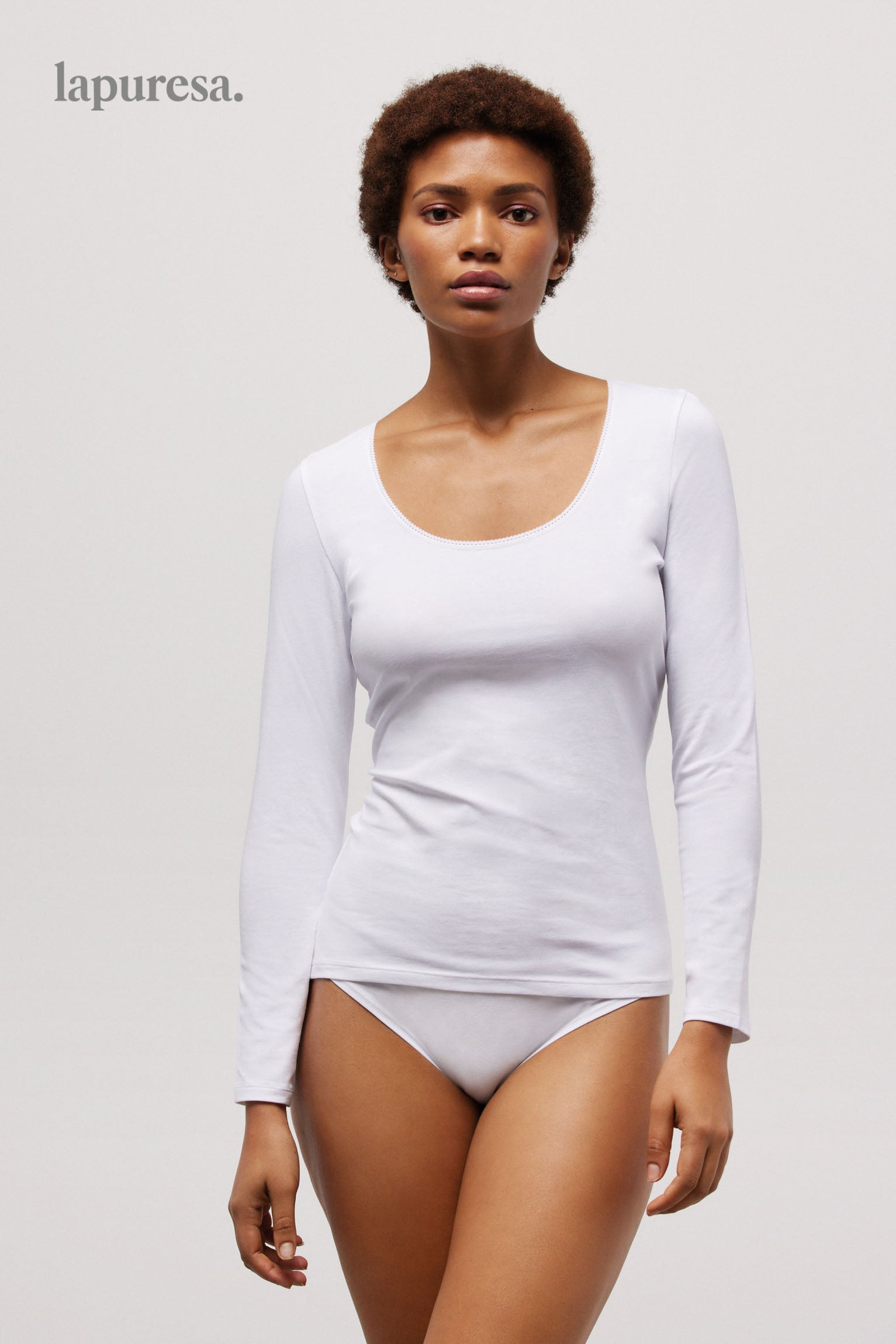 Camiseta manga larga algodón orgánico blanca