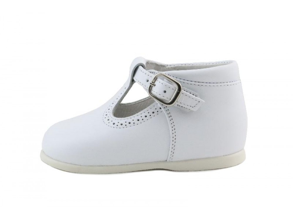 Sandalia bota piel blanco con hebilla Jeromin