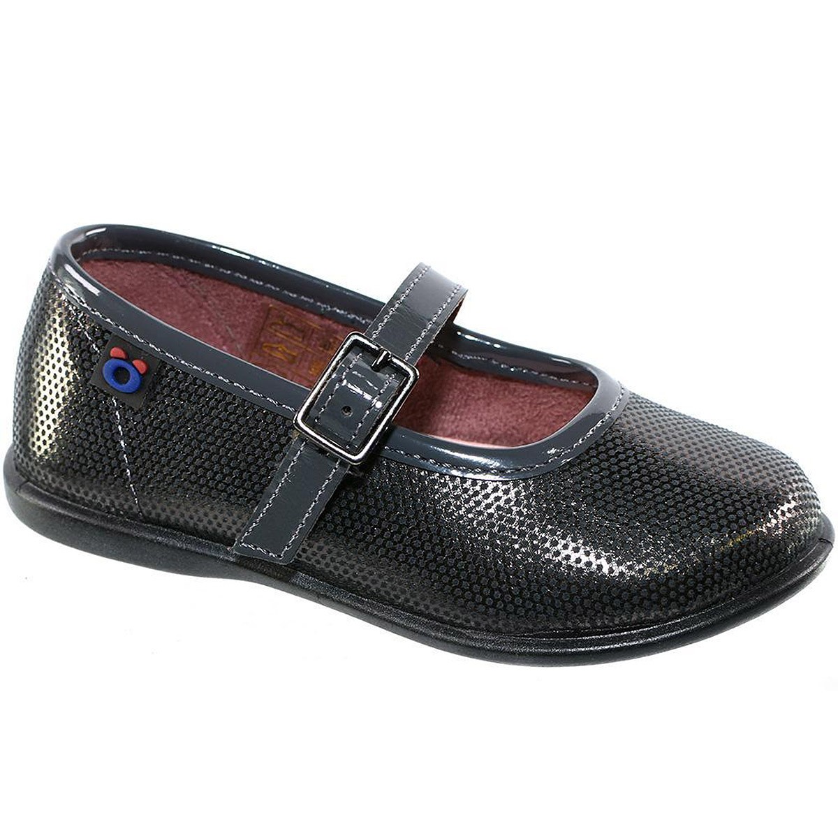 10246 Osito Zapato Merceditas metalizado Hebilla Niña