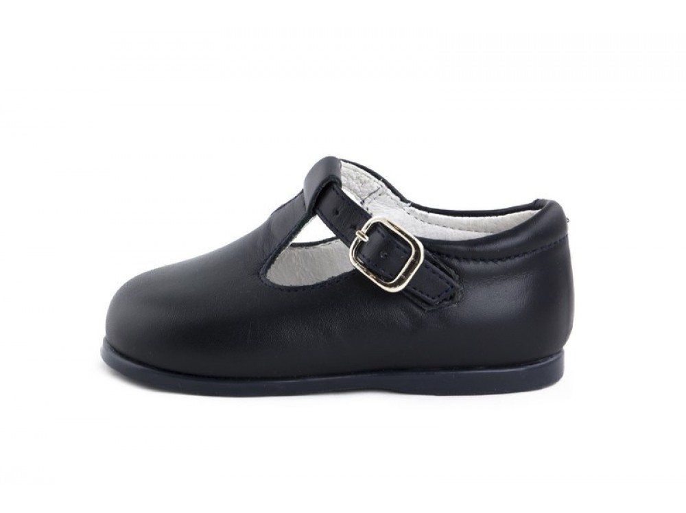 Sandalia de piel azul con hebilla Jeromín