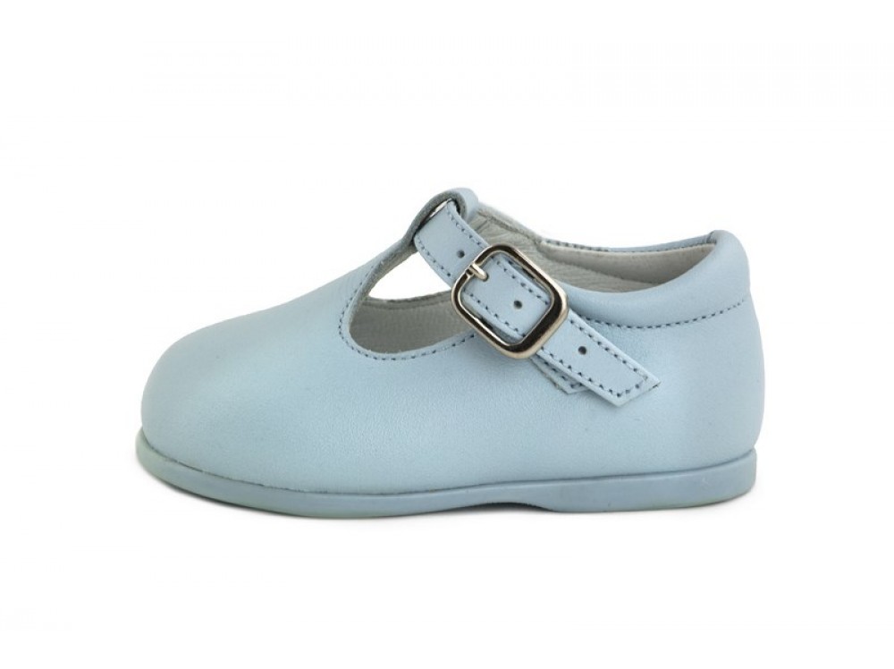 Sandalia de piel celeste con hebilla Jeromín