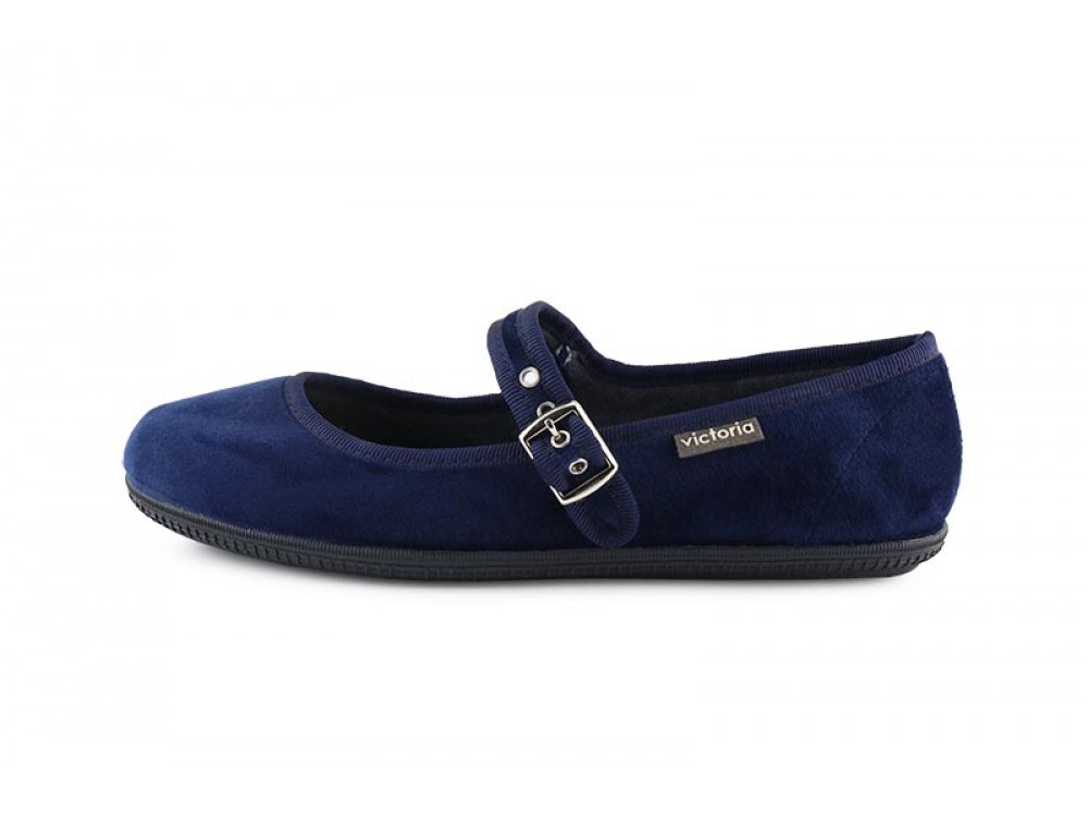 Mercedita terciopelo azul con hebilla Victoria 104913
