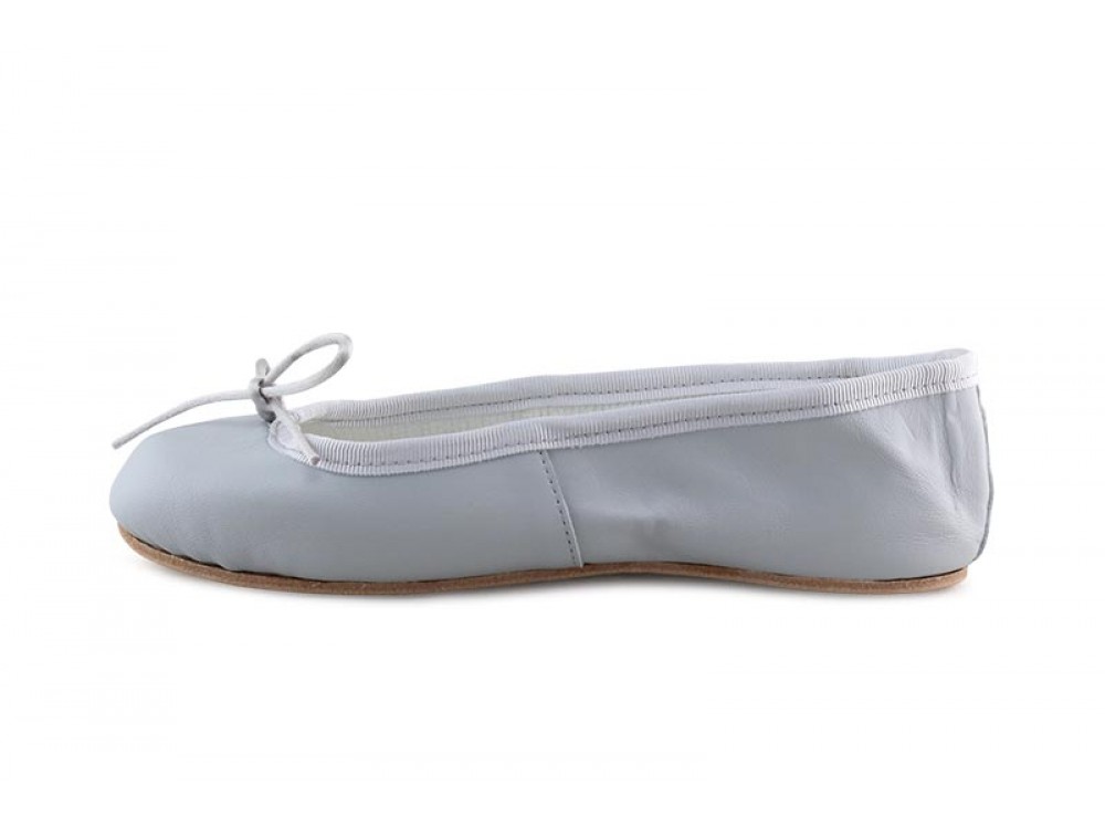 Zapatilla ballet piel gris claro suela dura