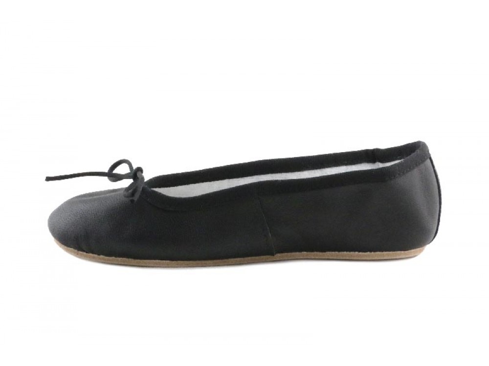 Zapatilla ballet piel negra suela dura