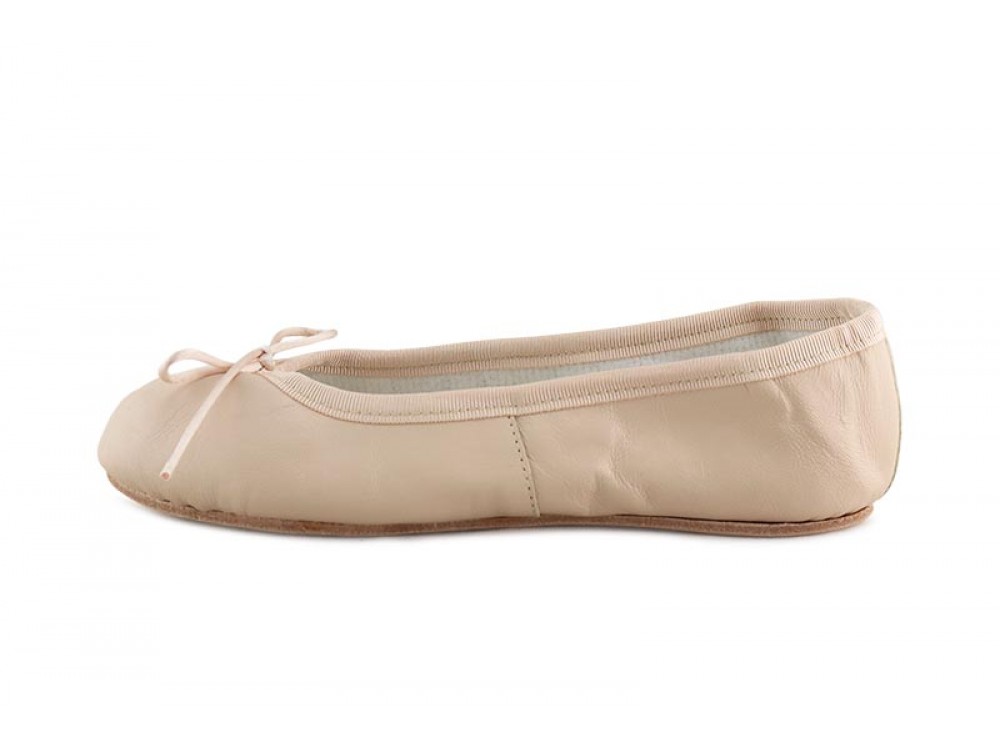 Zapatilla ballet piel nude suela dura