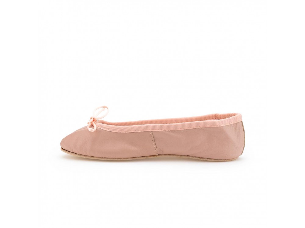 Zapatilla ballet piel rosa claro suela dura
