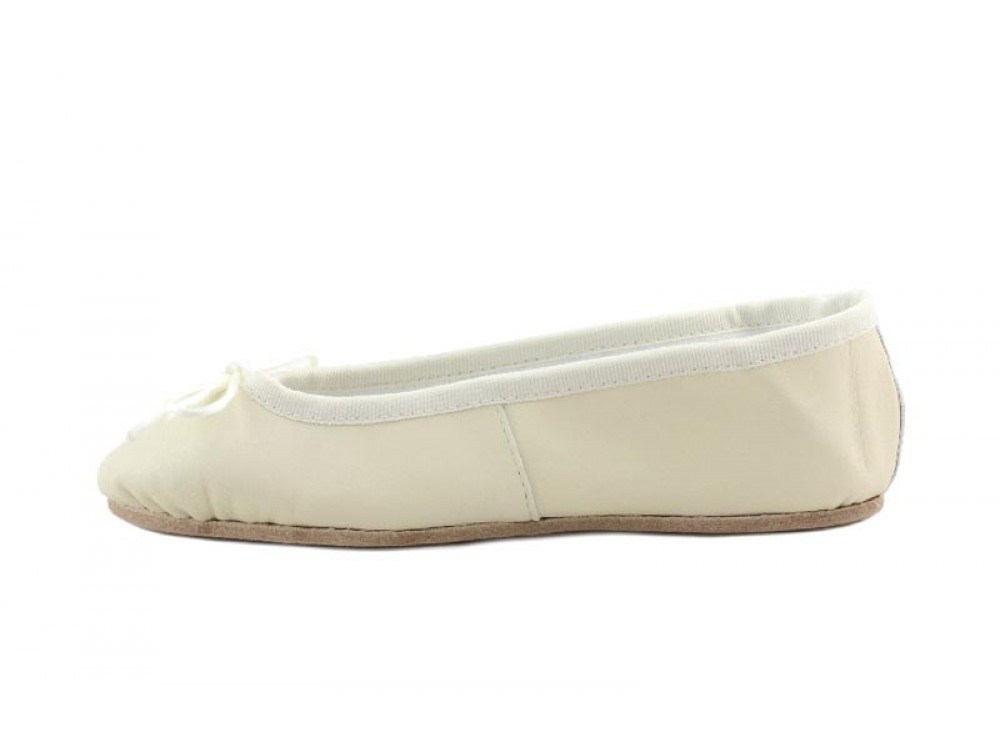 Zapatilla ballet piel beige suela dura