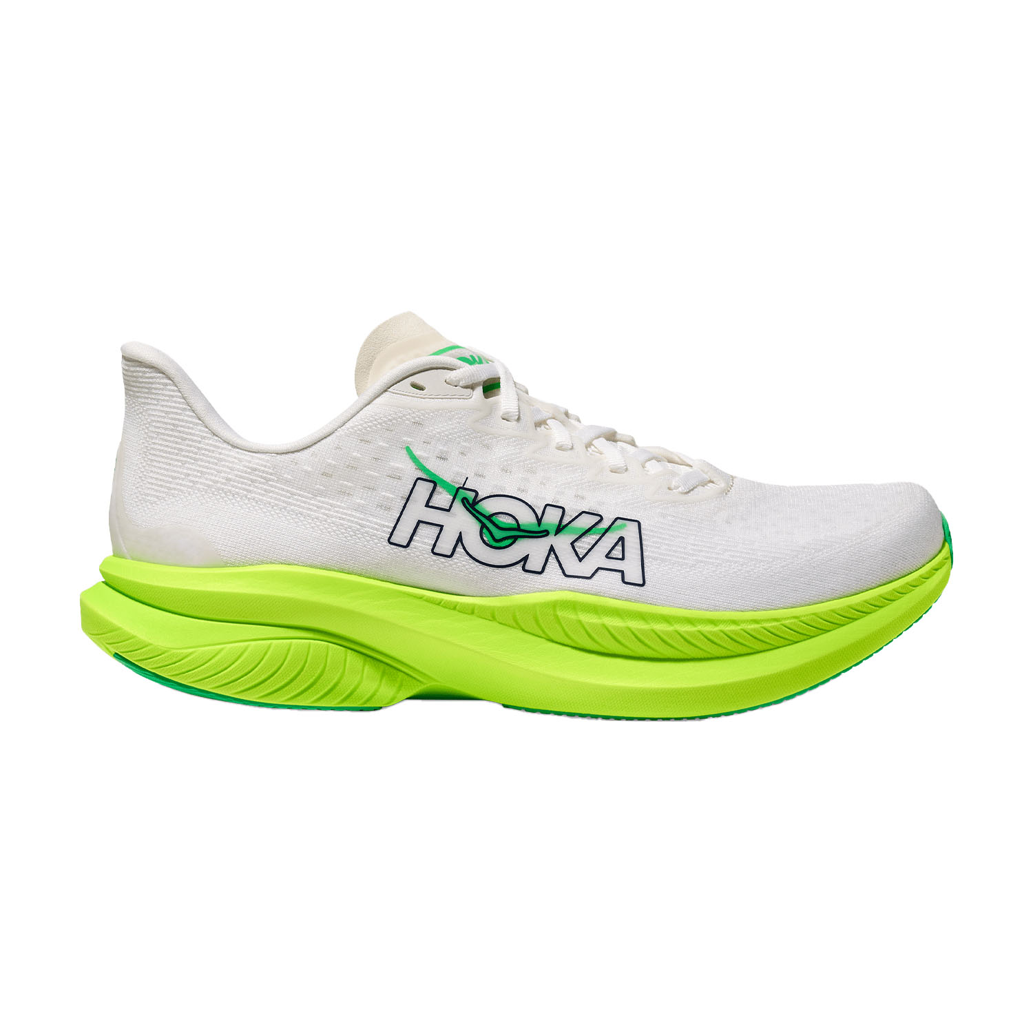 Hoka Mach 6 Zapatillas Running Performance Hombre White/Neon Lime
