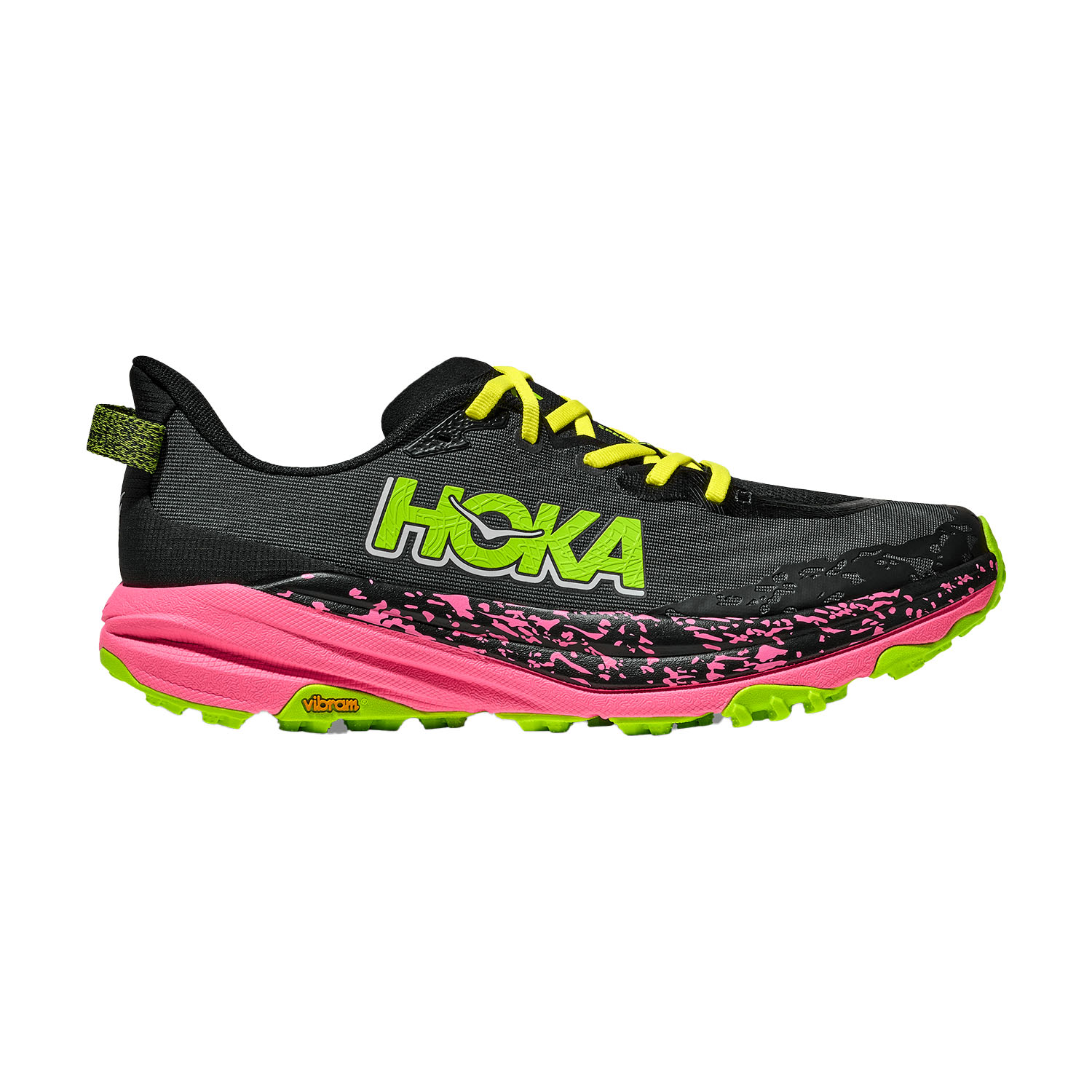 Hoka Speedgoat 6 Zapatillas Trail Running Hombre Black/Neon Rose