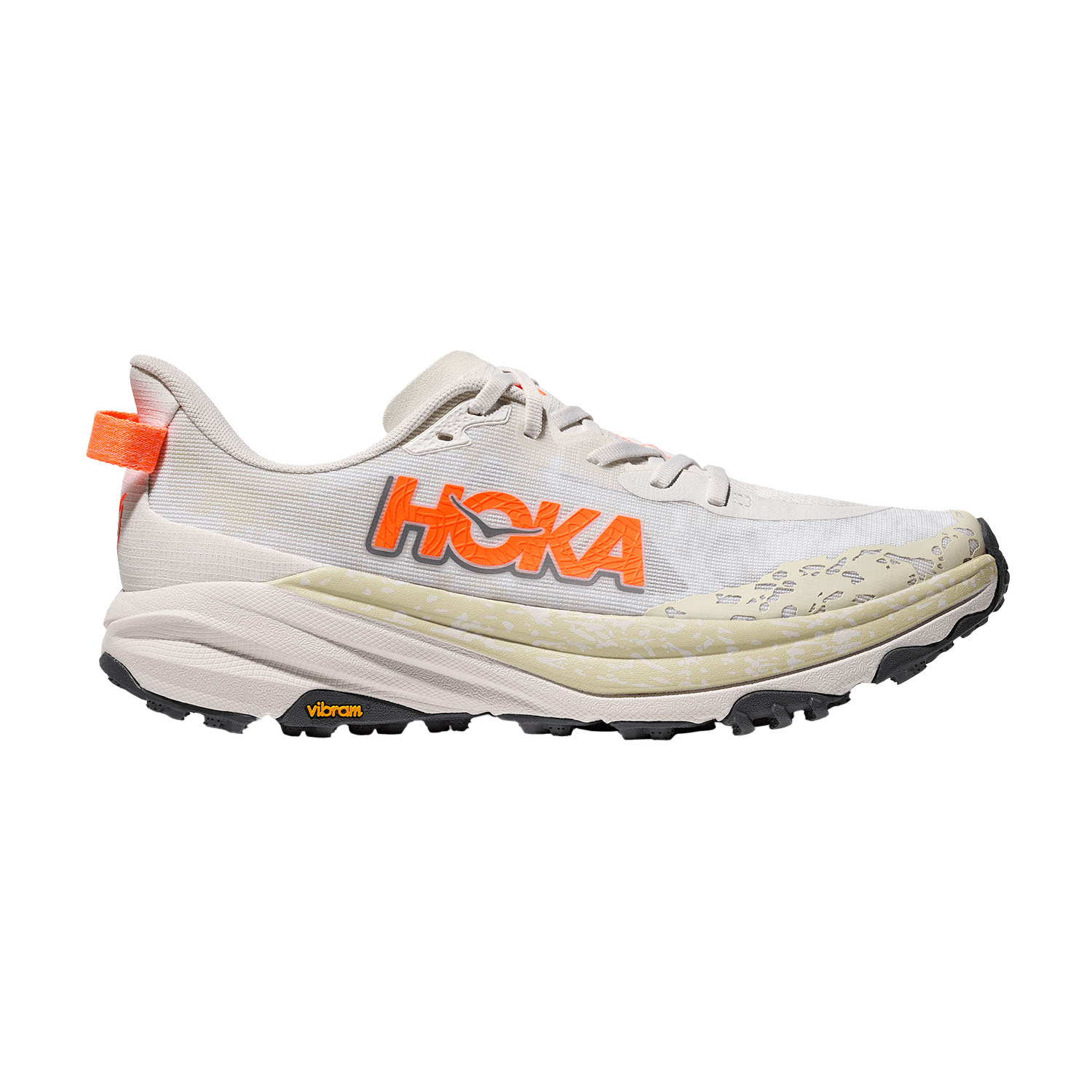 Hoka Speedgoat 6 Zapatillas Trail Running Hombre White/Neon Tangerine
