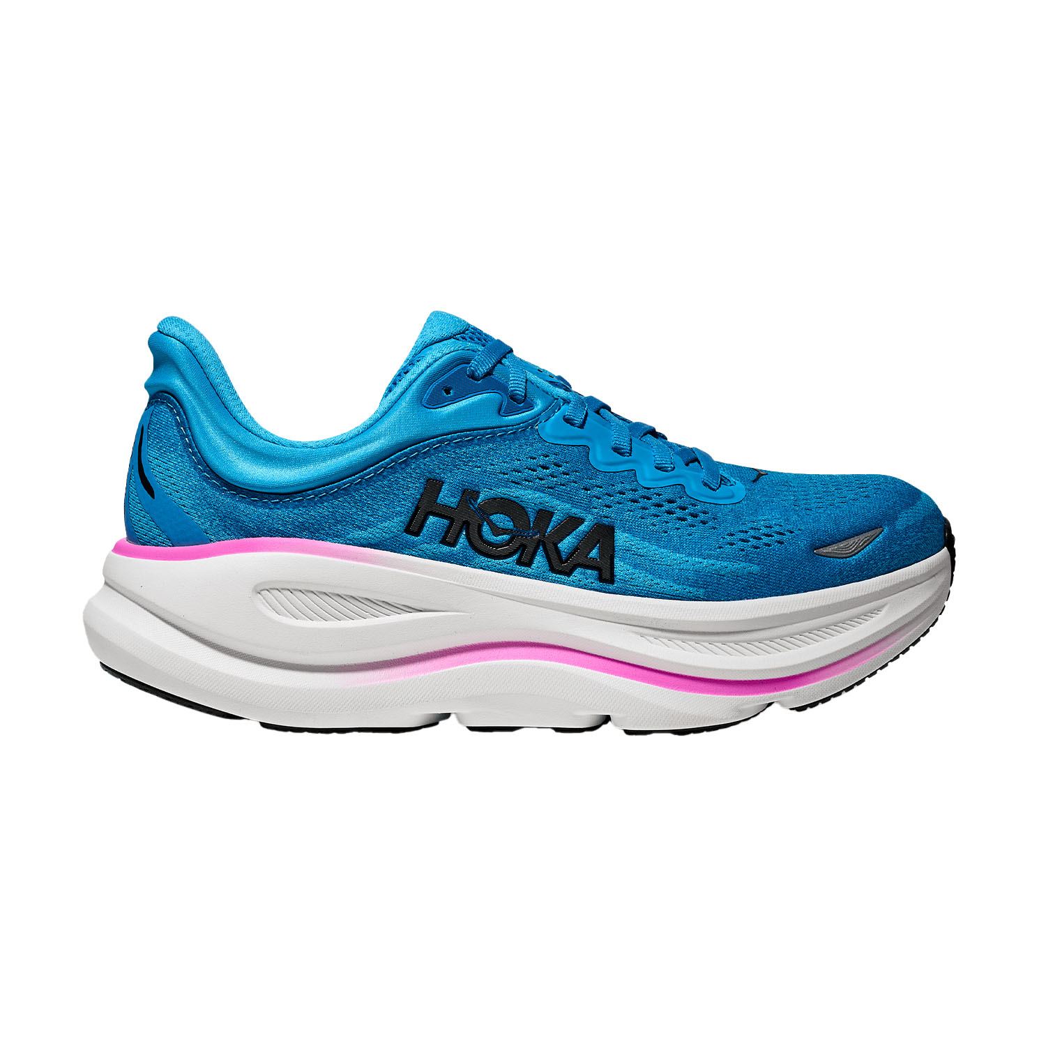 Hoka Bondi 9 Zapatillas Running Neutras Mujer Skyward Blue/Neon Fuchsia