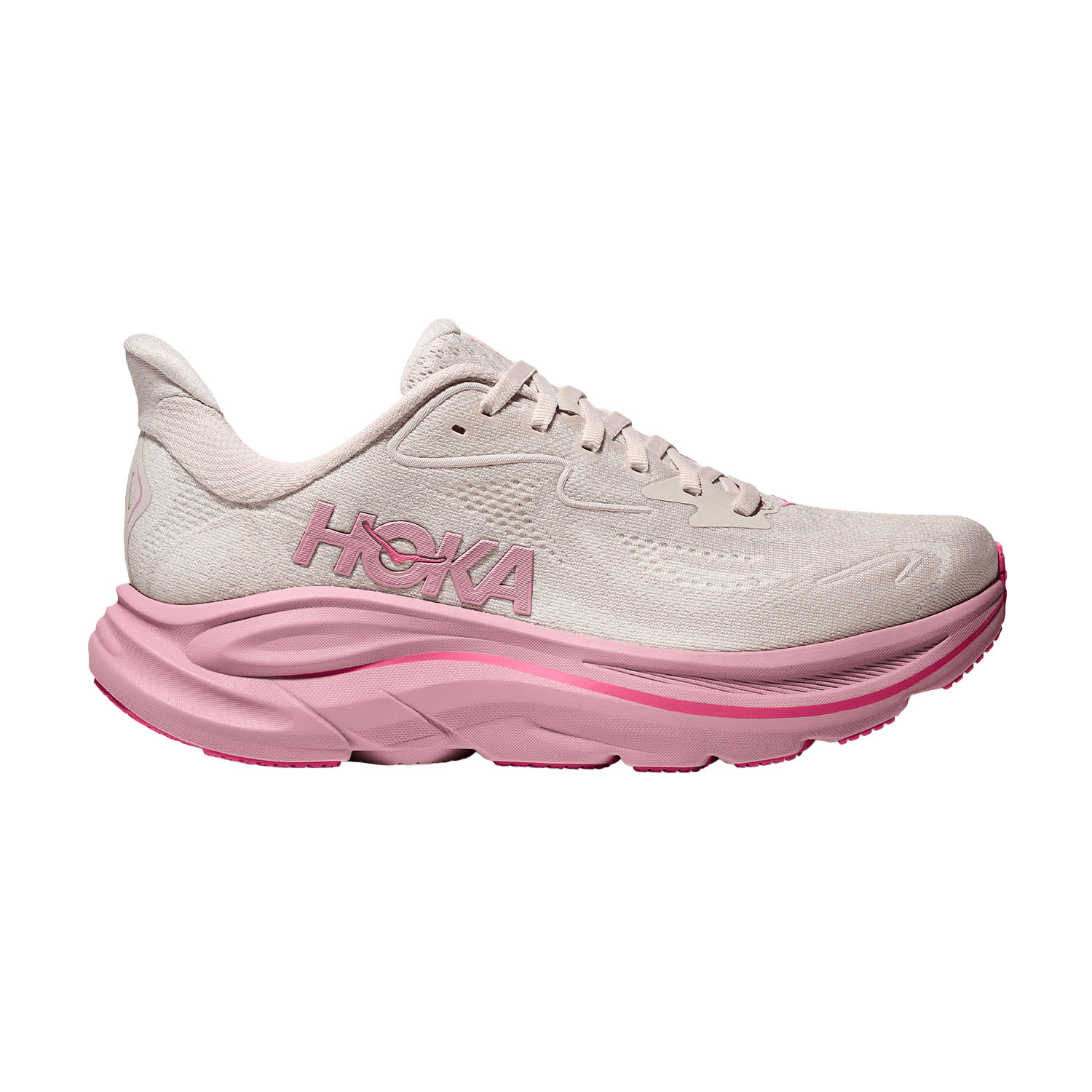 Hoka Clifton 10 Wide Zapatillas Running Neutras Mujer Rose Cream/Dried Rose