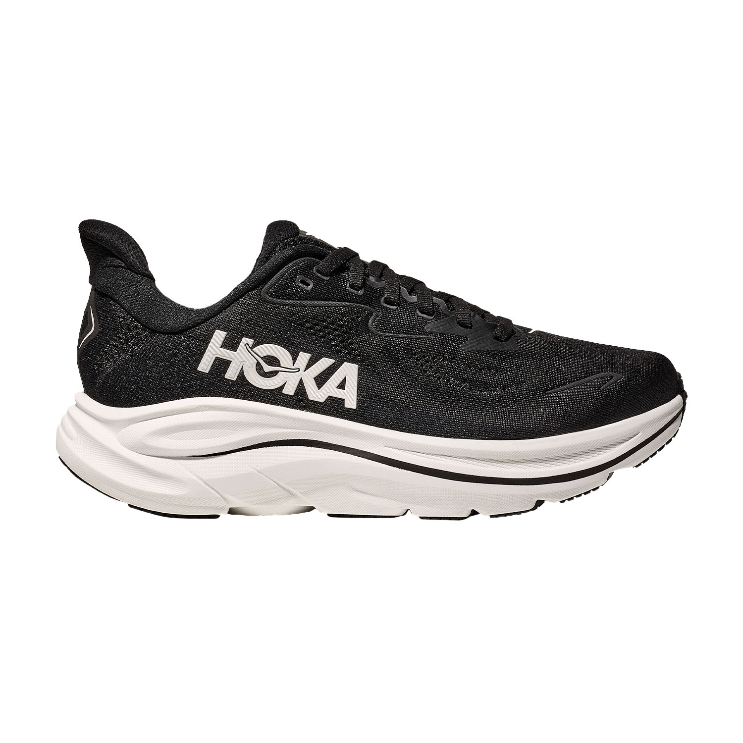 Hoka Clifton 10 Wide Zapatillas Running Neutras Mujer Black/White