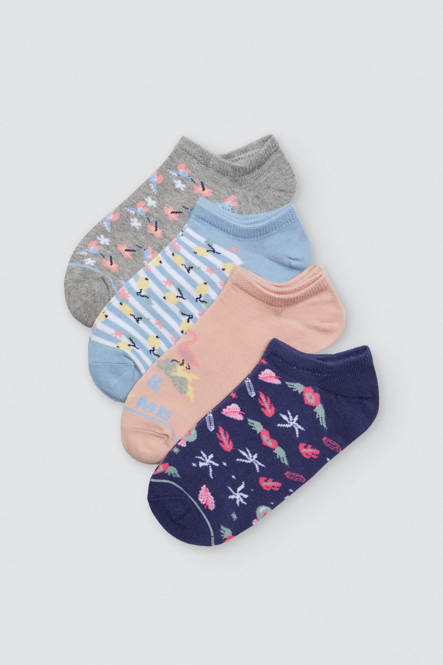 Pack 4 calcetines pinkies estampados pastel