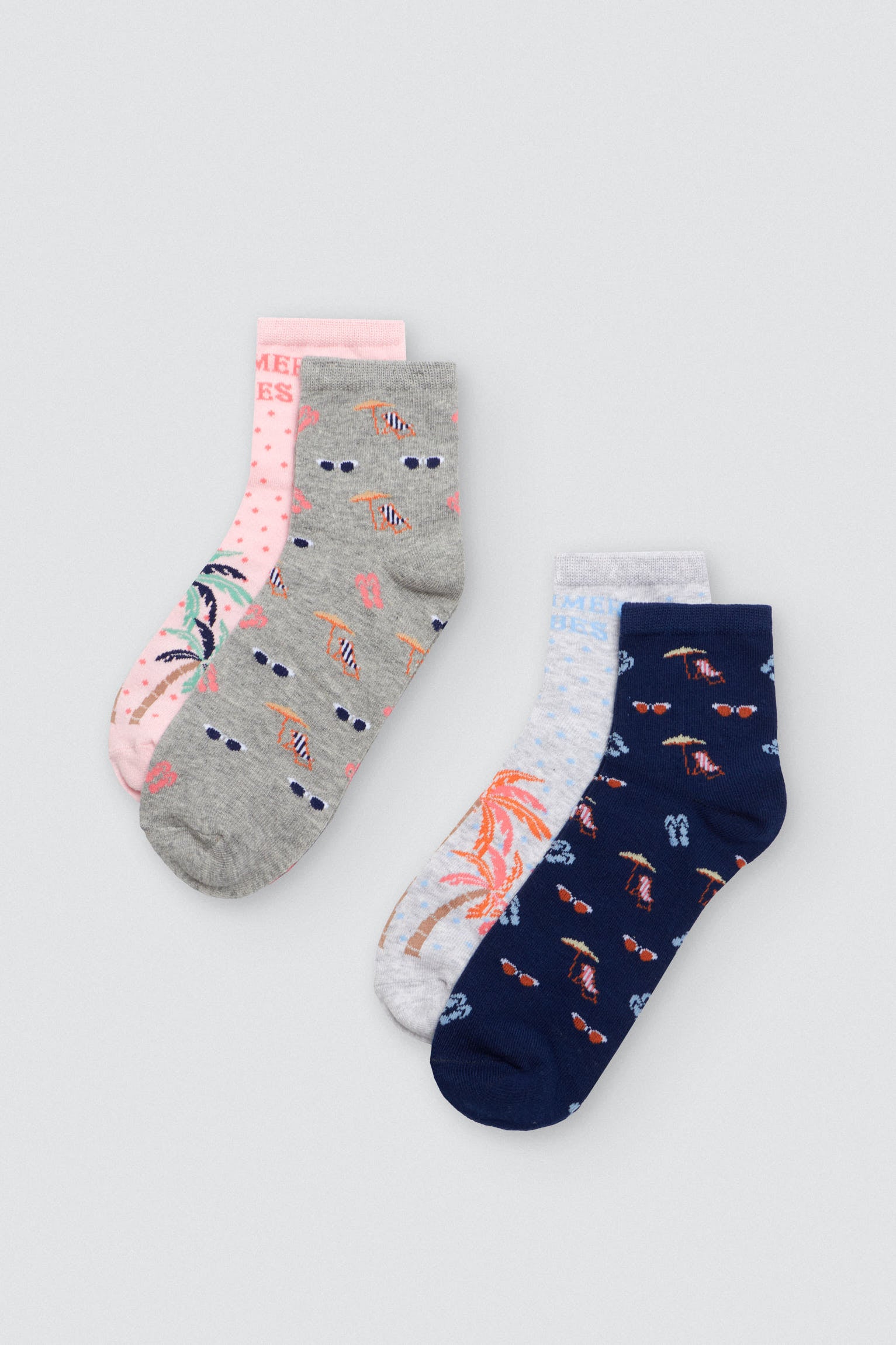 Pack 4 calcetines estampados playa