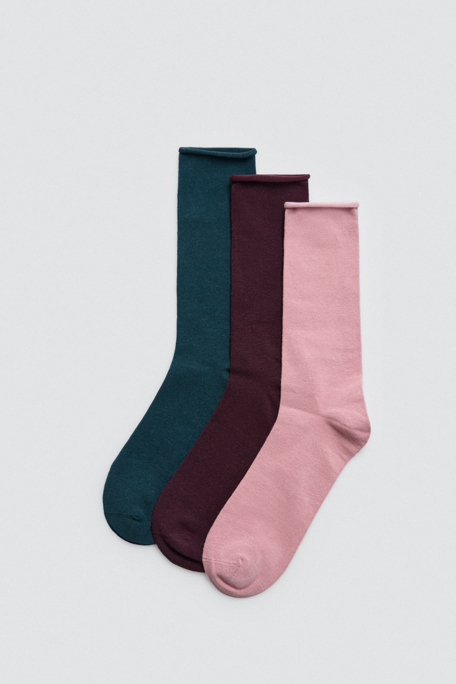 Pack 3 calcetines sin puño colores