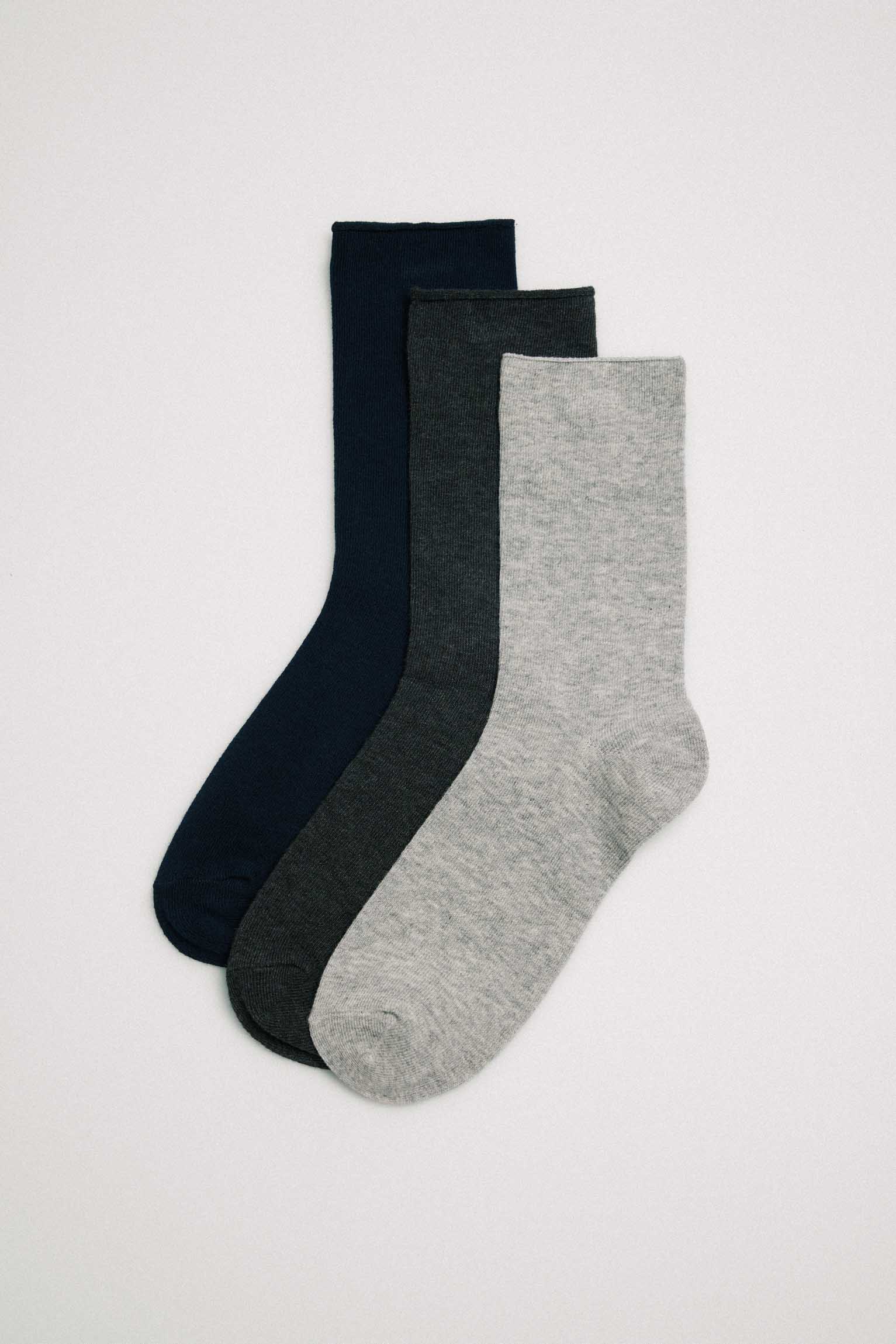 Pack 3 calcetines básicos mujer sin puño surtidos