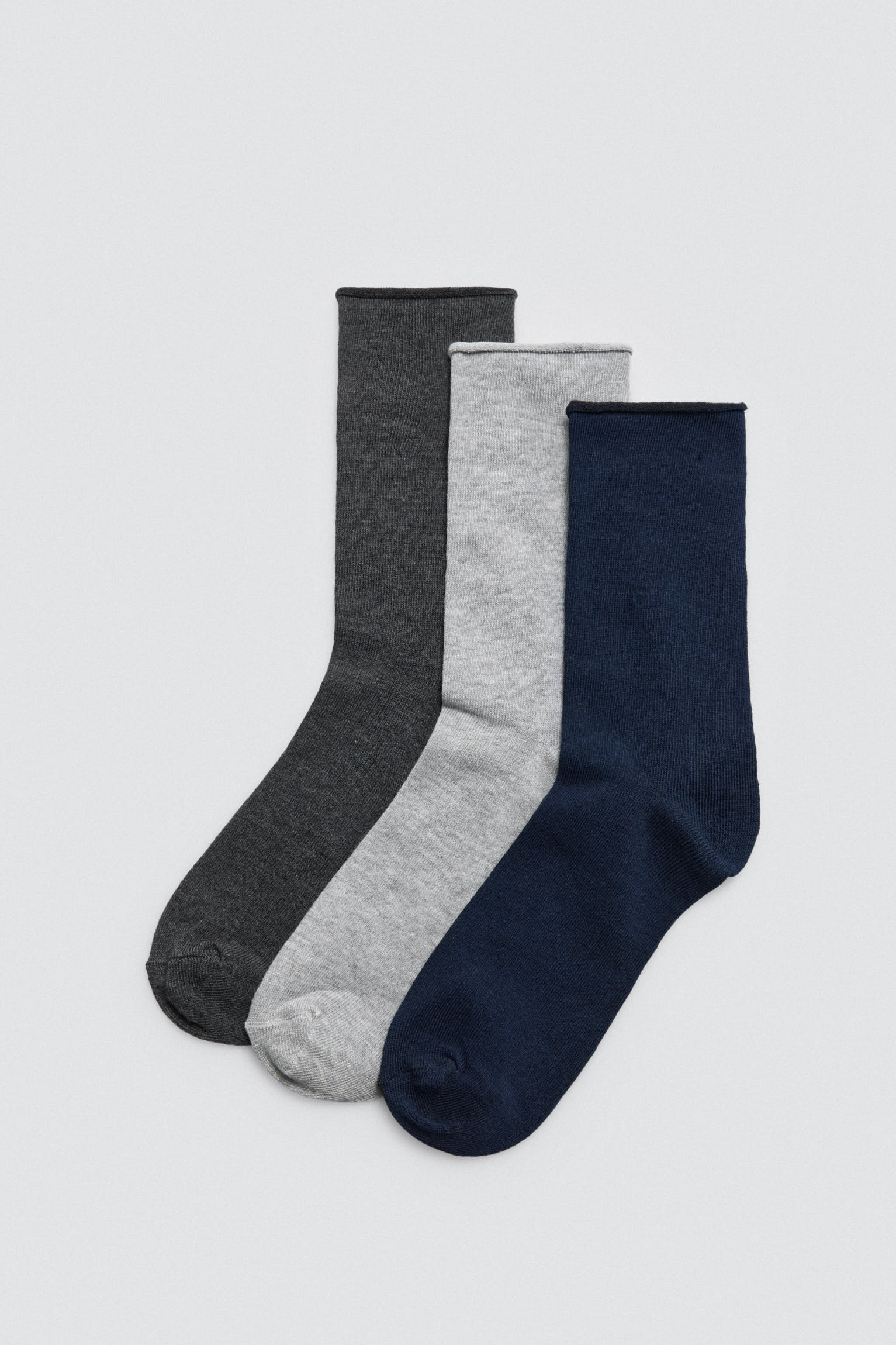 Pack 3 calcetines bambú cálidos sin puño tonos neutros