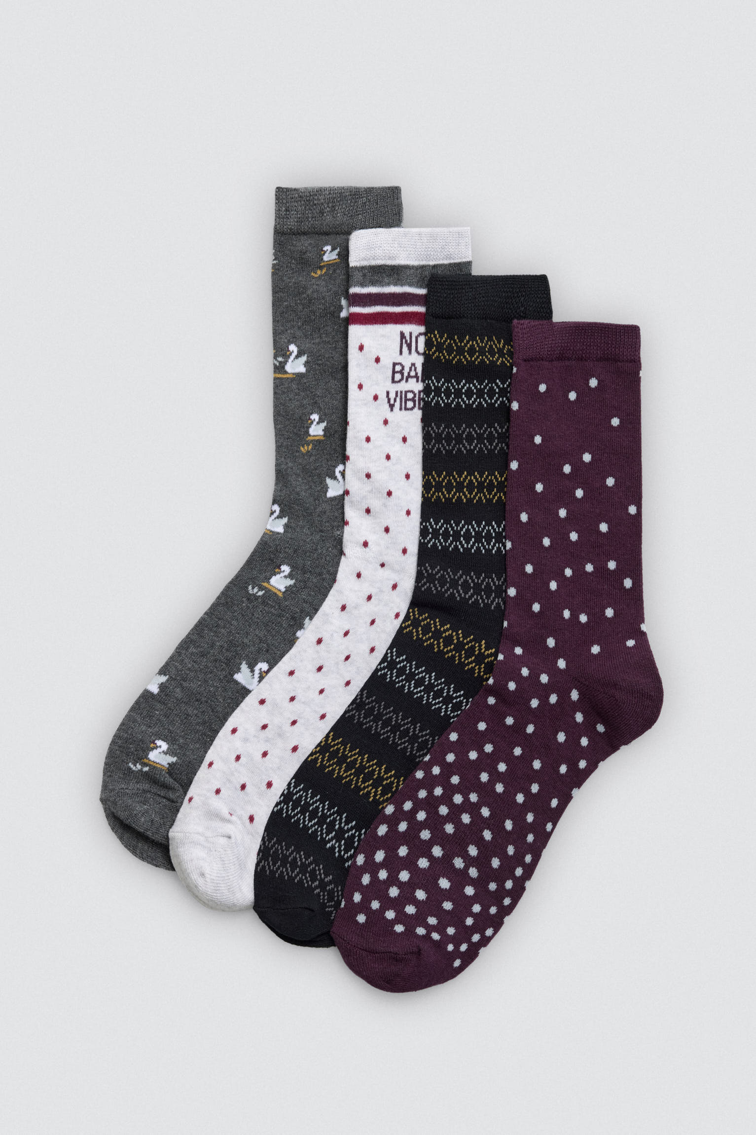 Pack 4 calcetines estampados No bad vibes