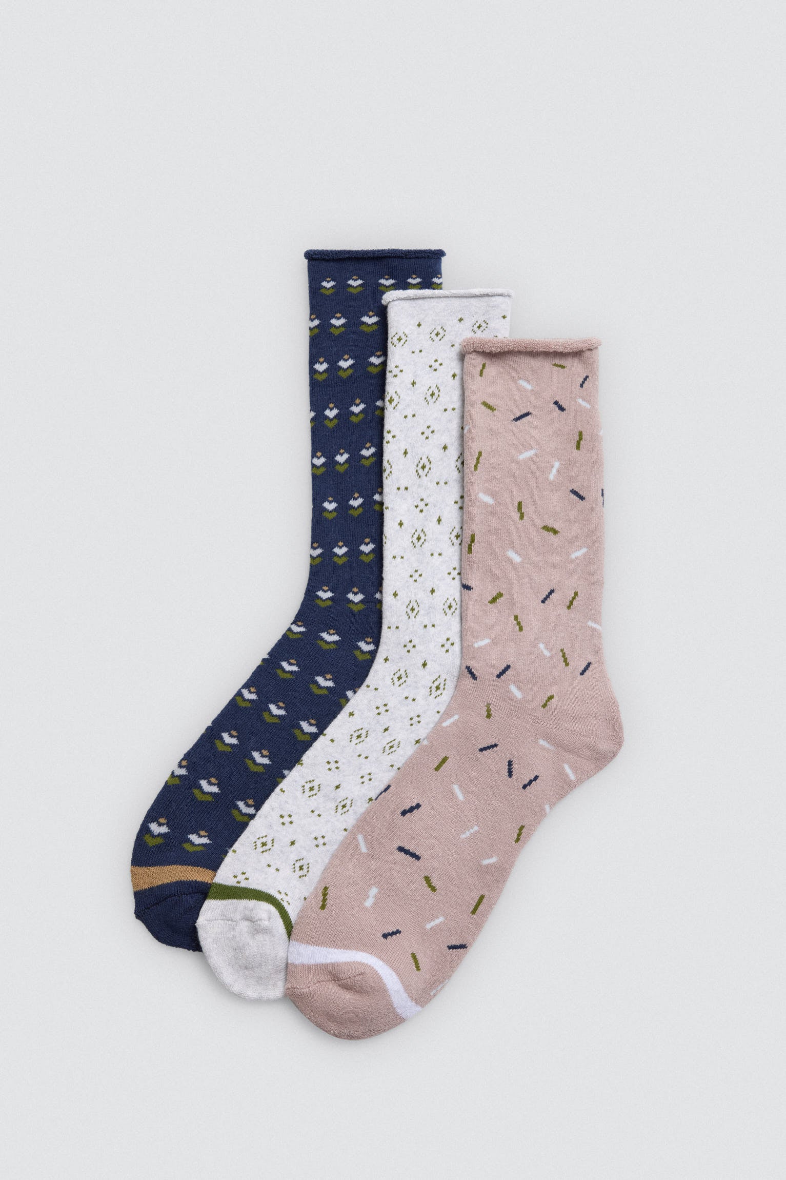 Pack 3 calcetines térmicos estampados sin puño