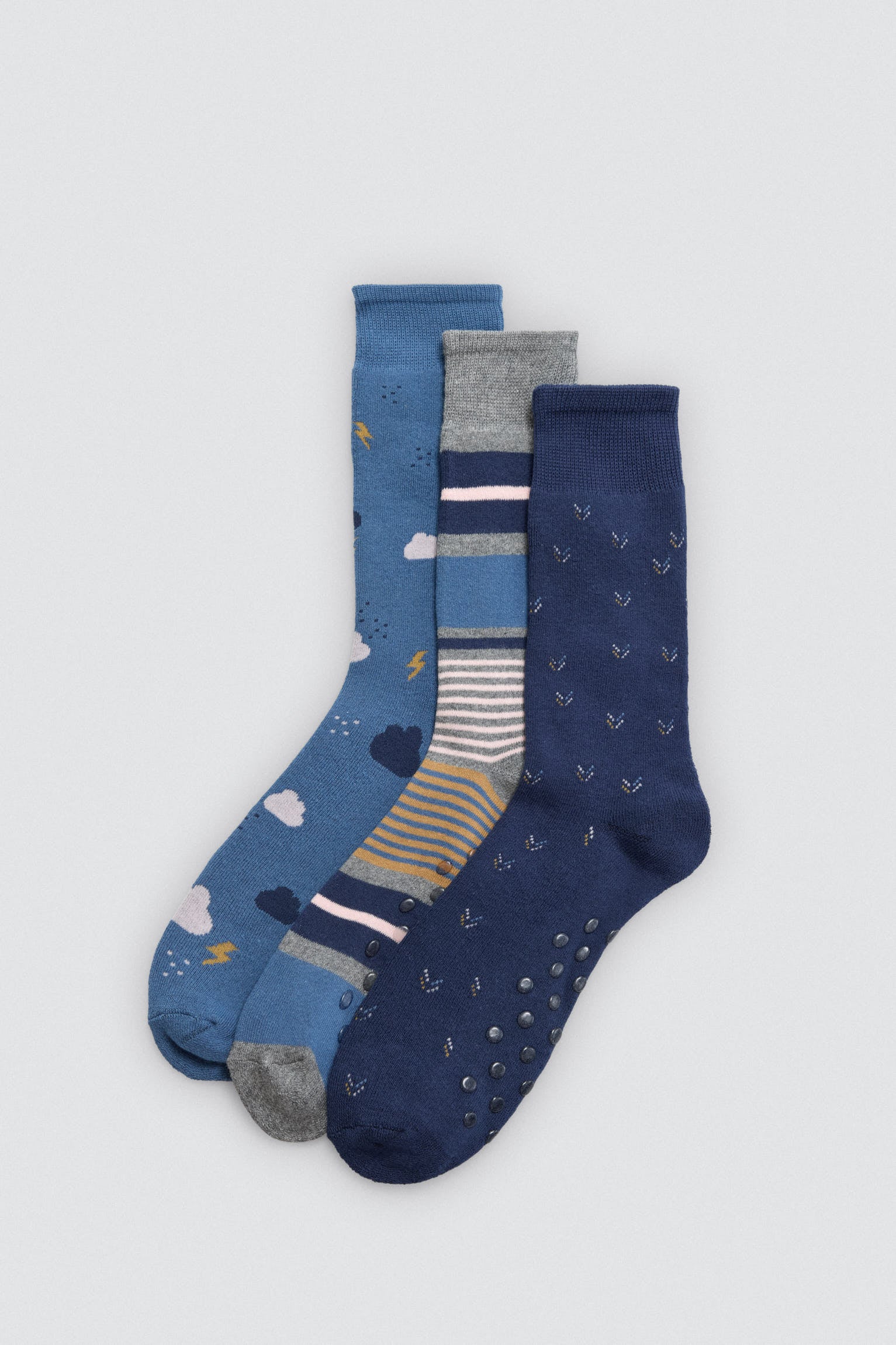 Pack 3 calcetines térmicos antideslizantes estampados