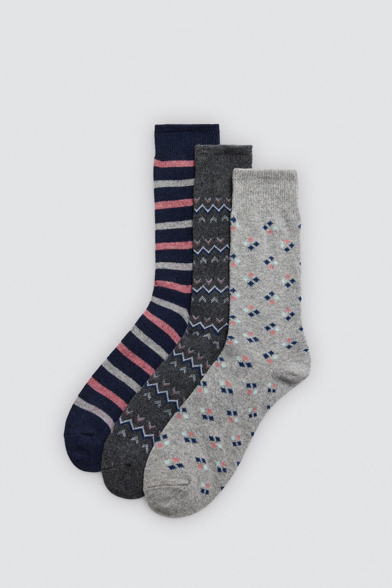 Pack 3 calcetines lana estampados
