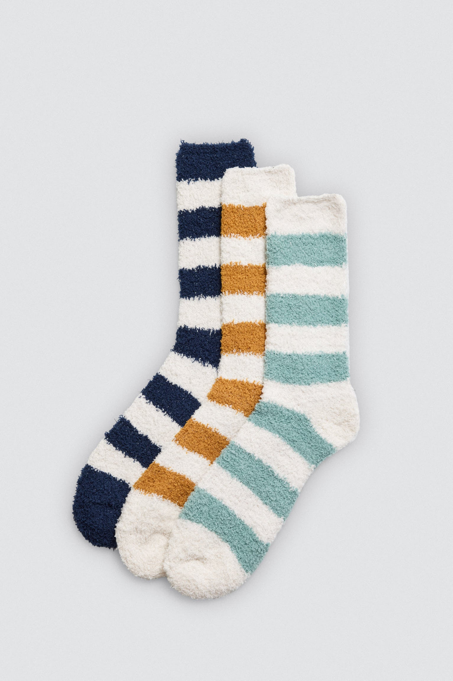 Pack 3 calcetines franela rayas