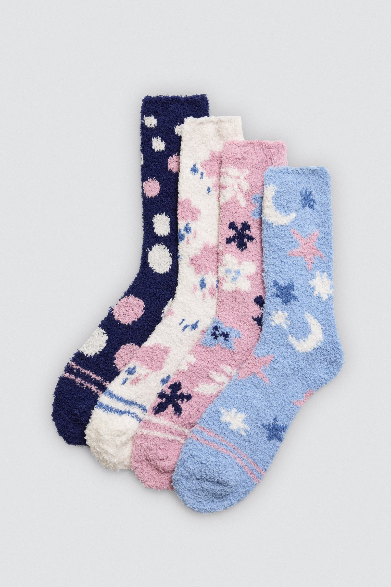 Pack 4 calcetines de franela estampados