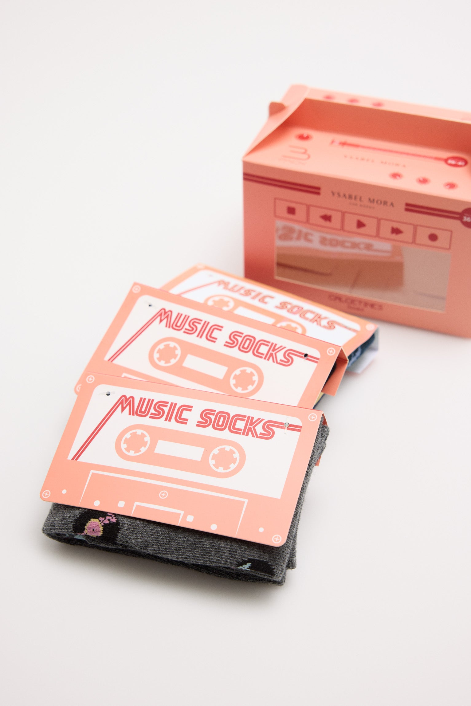 Pack regalo 3 calcetines Music Cassetes