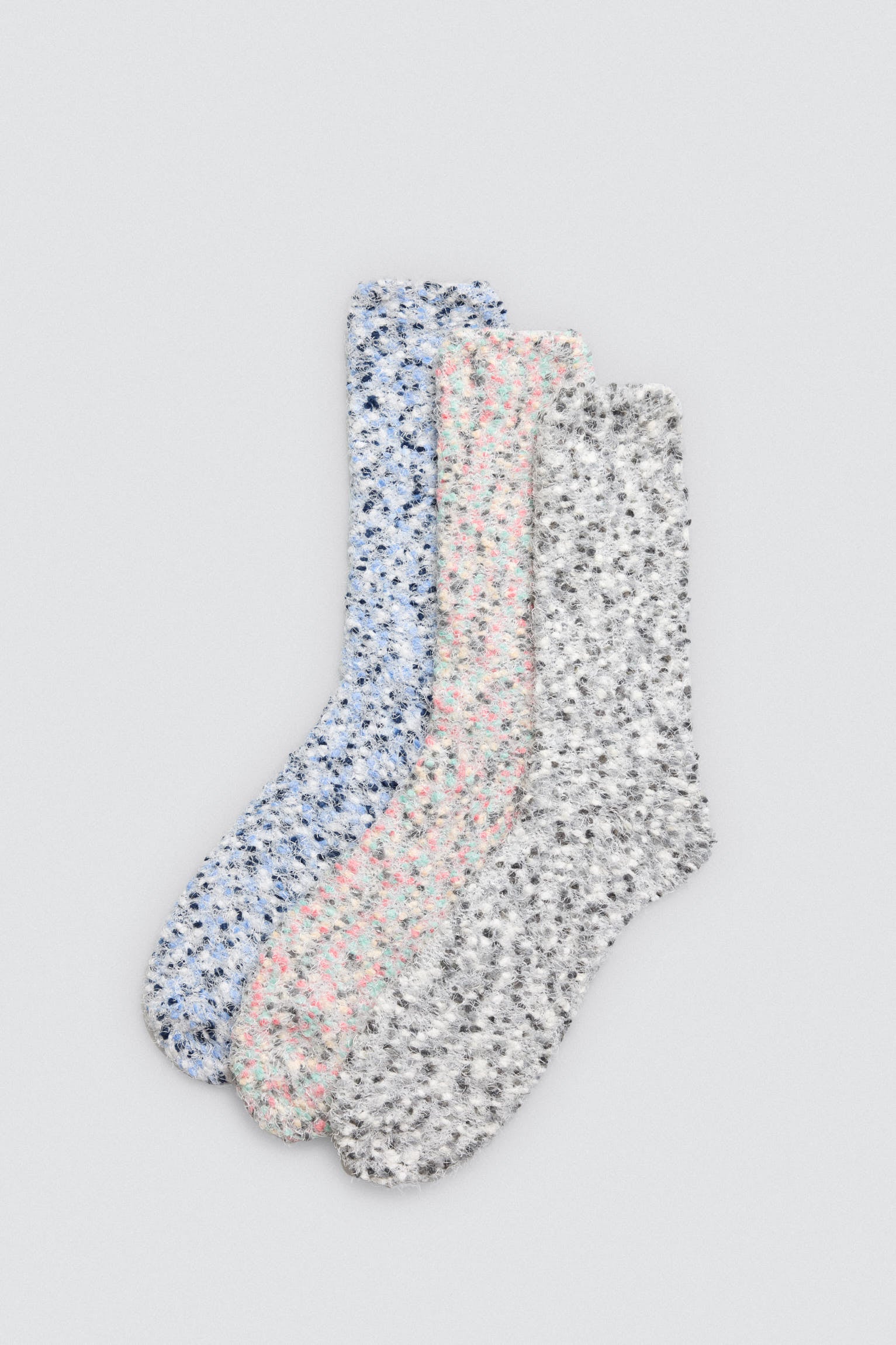 Pack 3 calcetines de pelo textura jaspeada