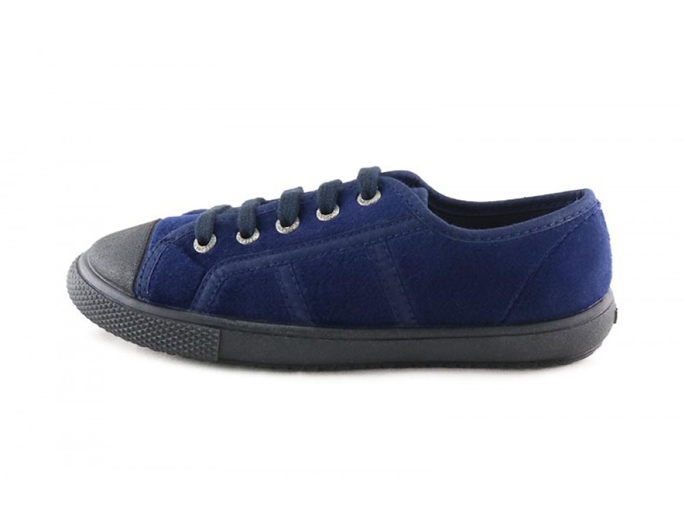 Blucher de terciopelo azul con cordón Vul-Ladi