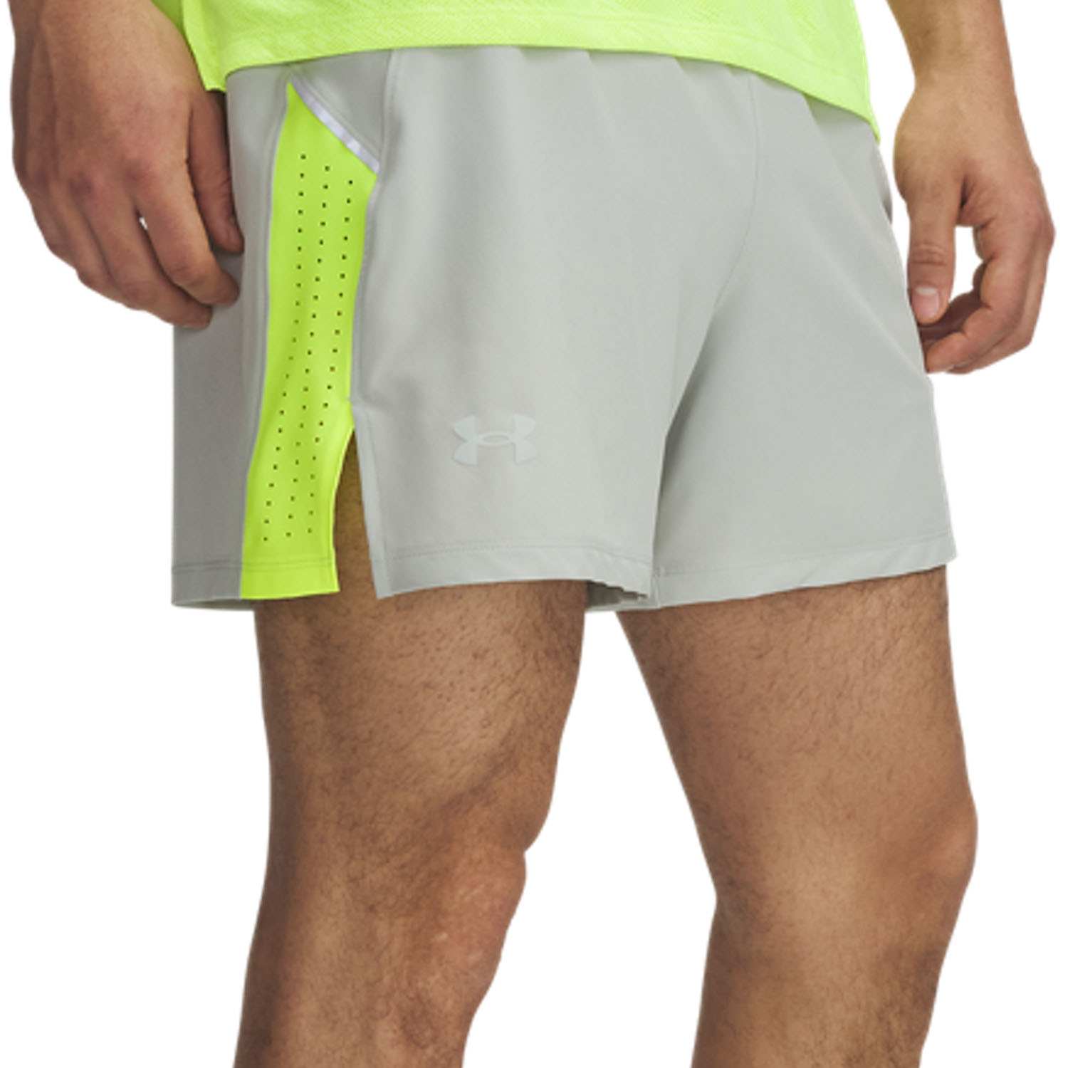Under Armour Launch Elite 5in Shorts Hydro Green/High Vis Yellow/Reflective