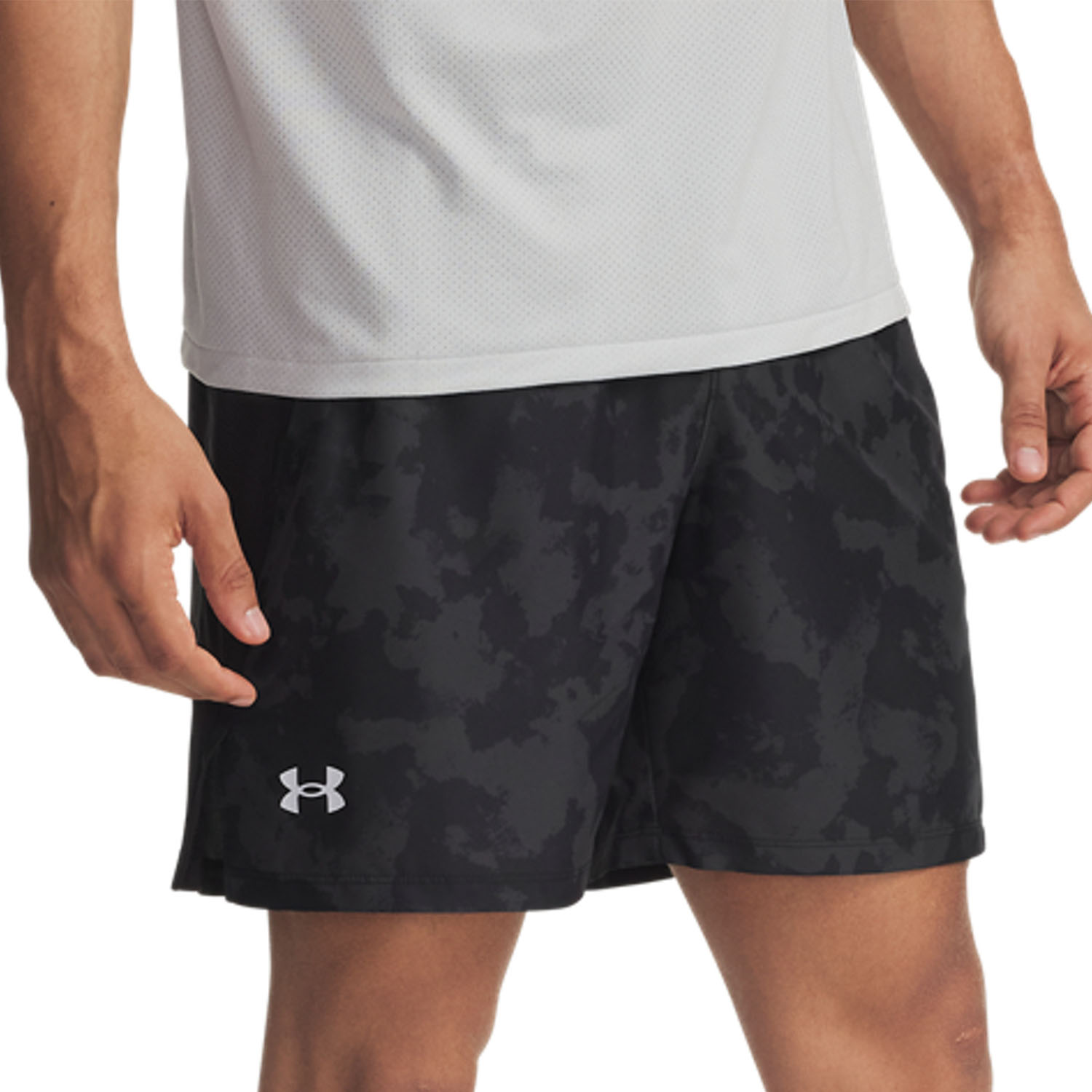 Under Armour Launch Printed 7in Shorts Anthracite/Black/Reflective