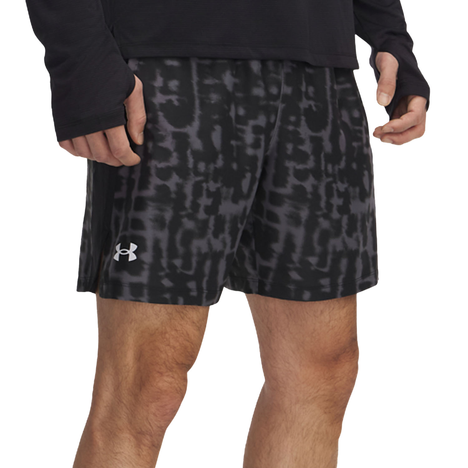 Under Armour Launch Printed 7in Shorts Castelrock/Anthracite/Reflective