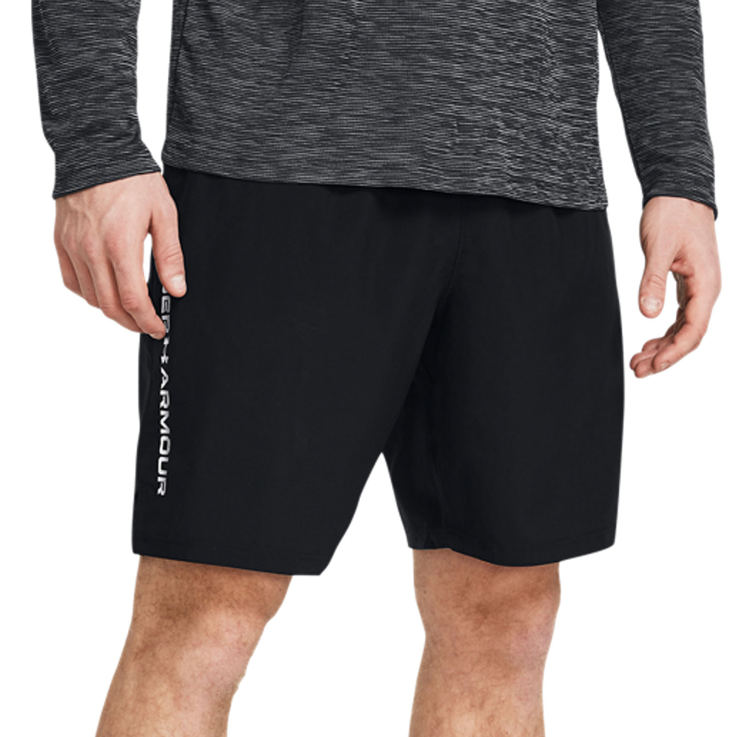 Under Armour Woven Split 9in Shorts Black/White