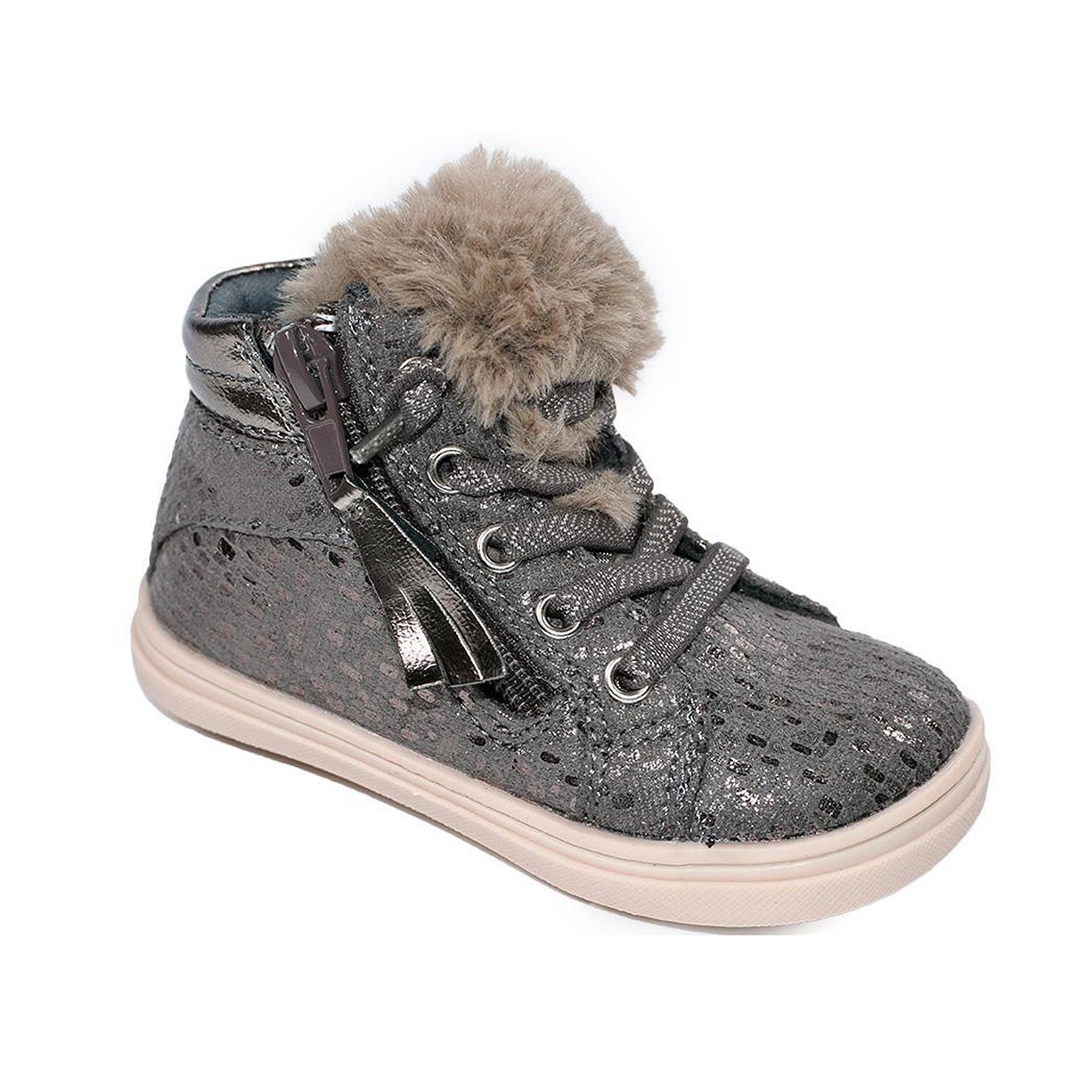 1401 Crecendo Botín Acolchado Brillo Lengueta Con Pelo Niña