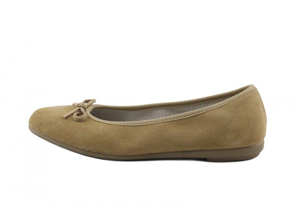 Bailarina lisa serraje castor con lazo Vul-Ladi