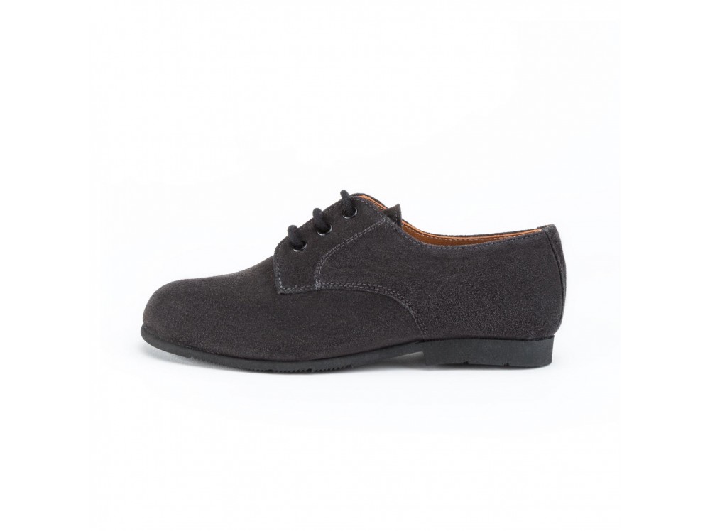 Zapato ingles en ante gris oscuro y suela de goma 141 Jeromín