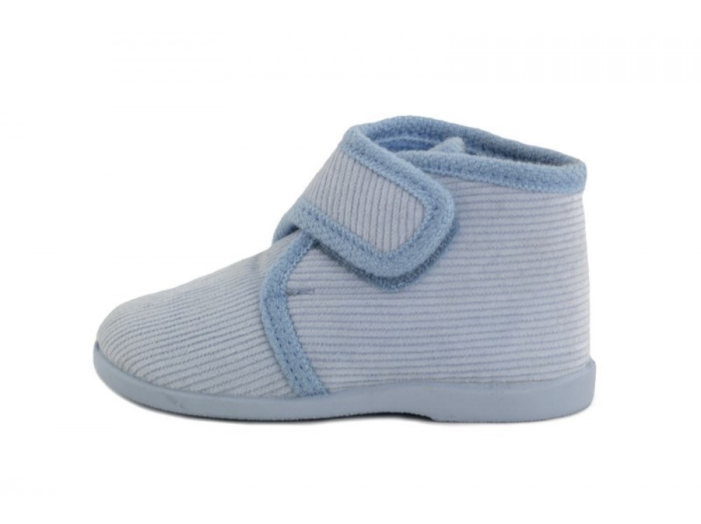Botita para casa de pana celeste con velcro Vul-Ladi