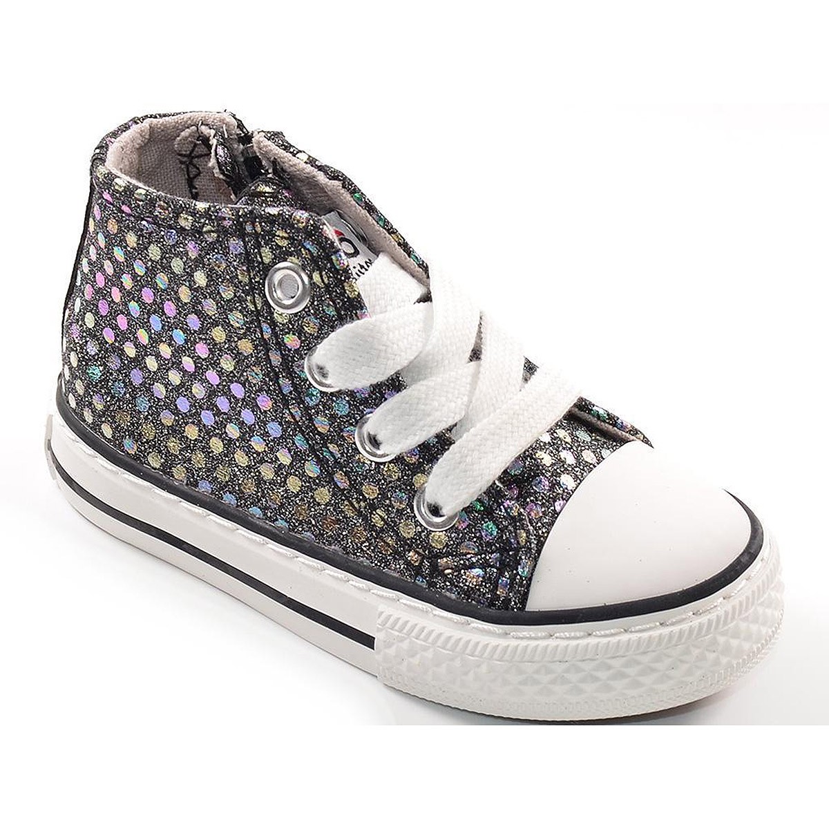 14152 Osito Zapatilla Bota Lona Textil Cremallera Cordones Niña