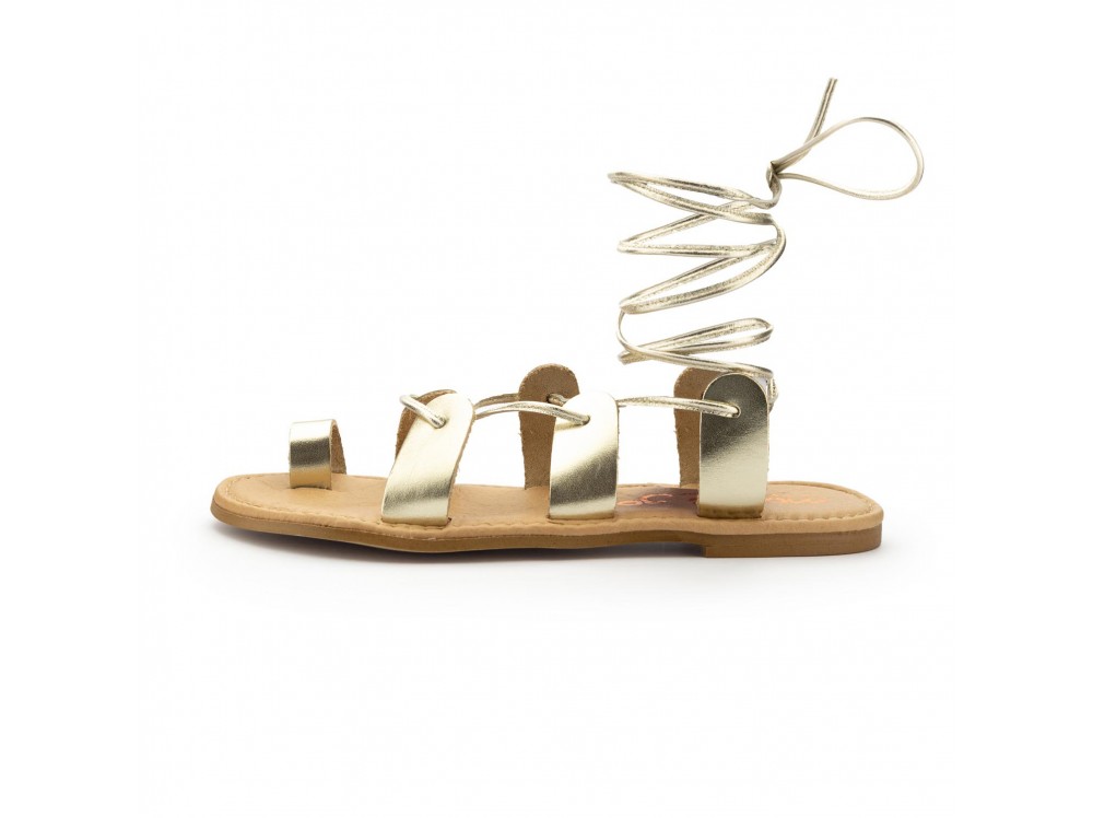 Sandalia con cuerdas champán 1416 de Pepa & Cris